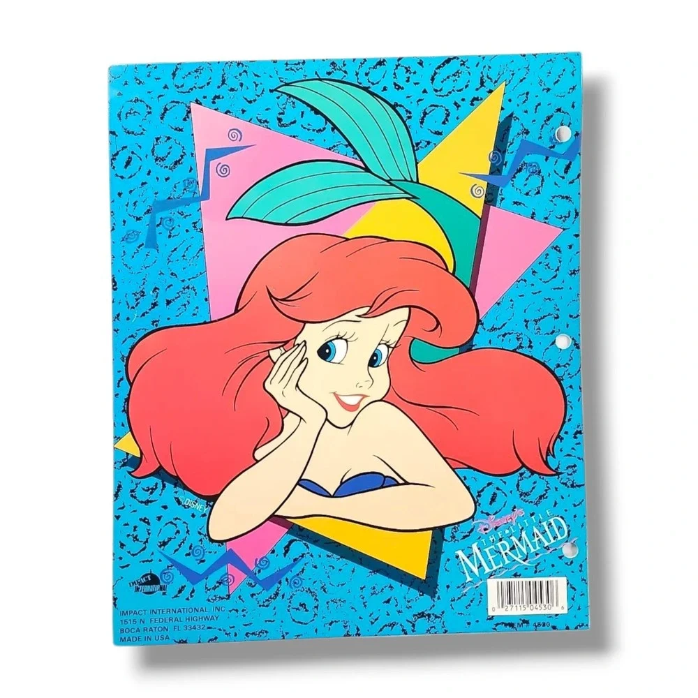 3 Vintage 90s‎ The Little Mermaid Pocket Folder Impact International EUC
